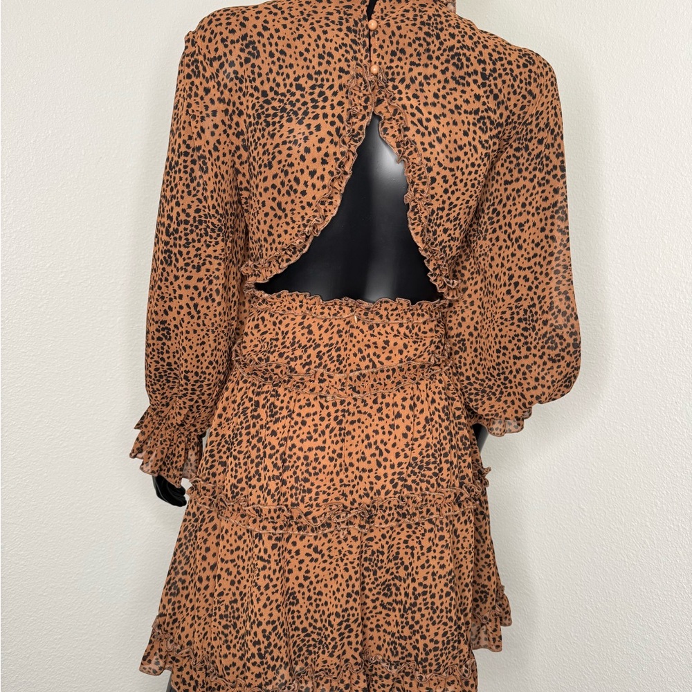 Leopard Print Ruffle Dress - Picture 6 of 10
